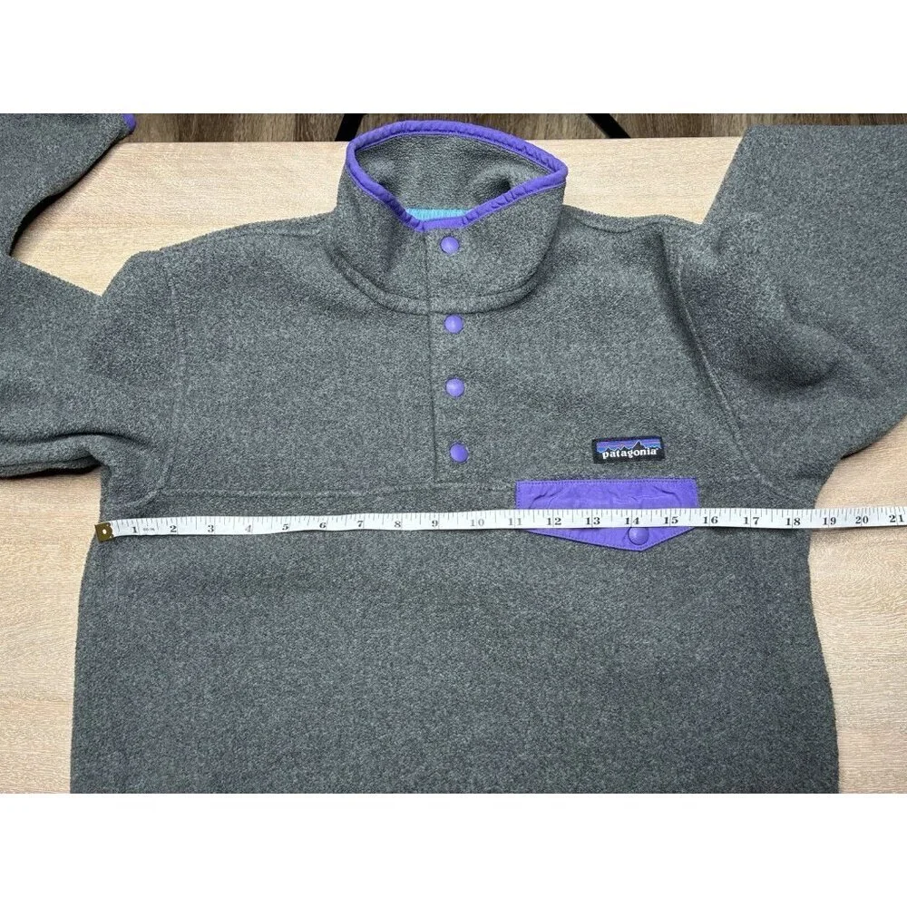 Patagonia Lightweight Synchilla Snap-T Fleece Pullover Gray Purple Women's XS